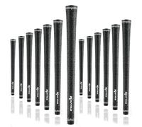 Karma Velour Full Cord Golf Grip Set, 13 Piece Pack Black Standard Size Corded Rubber Replacement Golf Club Grips for Men