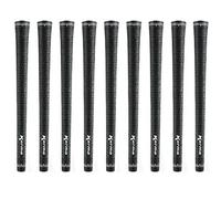 Karma Velour Full Cord Golf Grips for Men (9 Piece Set), Black, Standard Size