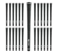 Karma Velour Men’s Jumbo Full Cord Golf Grips, 25 Piece Set, Black Velvet Style Corded Rubber +1/8” Overszed All Weather Replacement Golf Club Grips