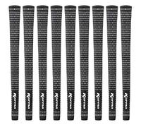 Karma Velour Ribbed Golf Club Grips for Men, 9 Pack, Black/White