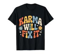 Karma Will Fix It Energy Wisdom Universal - Value Graphic T-Shirt, Men, Black, L