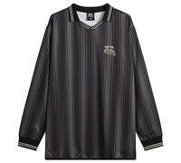 Karma8a Men's Stripe Long Sleeve Polo T-Shirt Brown