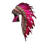 KARMABCN Native American Inspired Medium Feather Headdress (36 inch Long)/war Bonnet