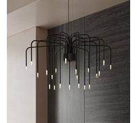 Karman LED hanging light BOOM, black, metal, Ø 90 cm, 22-flg.