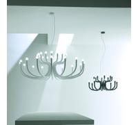 Karman Snoob chandelier, black Ø 73 cm aluminium 20-light.