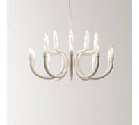 Karman Snoob chandelier, white, Ø 73 cm, aluminium, 20-light.