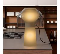 Karman table lamp Lilly, smoke grey, height 48 cm, glass