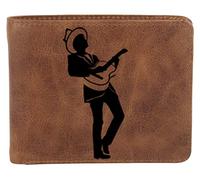 Karmanah Blowin in The Wind Country Music Engraved Leather Wallet for Blues. (Brown), Brown, Luggage