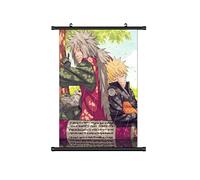 KarmaX Large 60 x 90 cm Naruto Kakemono Roll Picture Anime Manga Fabric Poster Wallscroll Poster Wall Decoration Gift jiraiya & Naruto