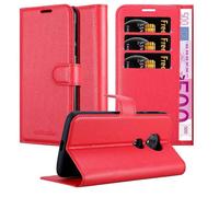(KARMIN ROT, Motorola MOTO E5) Cadorabo Case for Motorola MOTO E5 / G6 PLAY Cover Book Wallet Protection PU Leather Magnetic Etui