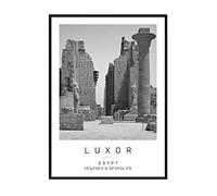 Karnak Temple, Luxor, Egypt Travel Print Luxor Wall art Black and white Poster A4 Print only 21 X 29.7cm (8.3x11.7inch)