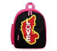 Karnataka Map Love Small Backpack Cute Mini Shoulder Bag 12.6 × 9.4 × 5.9 Inches Daypack