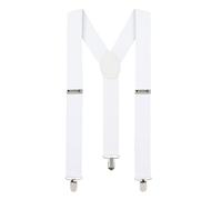 KarneLux Adjustable Braces for Men and Women - Accessory for Carnival, Fancy Dress, Halloween and Theme Parties, White, One Size