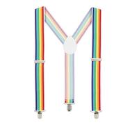 KarneLux Adjustable Braces for Men and Women - Accessory for Carnival, Fancy Dress, Halloween and Theme Parties, rainbow, One Size