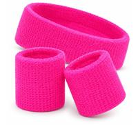 KarneLux Neon Sweatbands Set - Retro 80s 90s Outfit Mullet Accessories with Bracelets and Headband - Costume Accessory for Men and Women