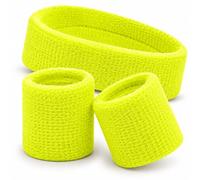 KarneLux Neon Sweatbands Set - Retro 80s 90s Outfit Mullet Accessories with Bracelets and Headband - Costume Accessory for Men and Women