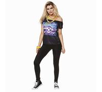 Karnival 81339 I Love The 80's T-Shirt Costume, Women, Black, EXTRA LARGE