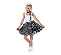 Karnival Costumes 81097 50's Polka Dot Skirt & Necktie Costume, Black, Small