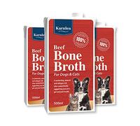 KARNLEA Pets Beef Bone Broth - 3x 500ml | 100% Real & Natural Liquid Bone Broth for Cats & Dogs | Nutritious High in Collagen & Protein for Healthy Joints, Gut, Digestion, Skin & Sickness Recovery