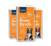 Karnlea Pets Chicken Bone Broth - Free Range, 3x 500ml | 100% Real & Natural Liquid Bone Broth for Cats & Dogs | High in Collagen & Protein for Healthy Joints, Gut, Digestion, Skin & Sickness Recovery