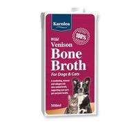 KARNLEA Wild Venison Bone Broth for Dogs & Cats - 500ml | 100% Real & Natural Liquid Bone Broth | Nutritious High in Collagen & Protein for Healthy Joints, Gut, Digestion, Skin & Sickness Recovery