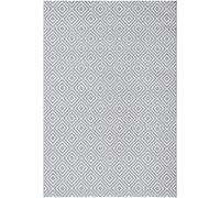 Karo Diamond Rug Indoor Outdoor Polypropylene Weatherproof Durable THE RUGS Grey 80cm x 200cm