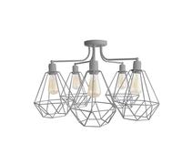 Karo Multi Arm Semi Flush Ceiling Light Grey 75cm Netlighting Grey One Size