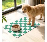 KAROMUS Checkered Absorbent Dog Food Mat,Cat Feeding Mat