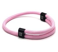 KAROO EARTH JEWELLERY Adjustable Rope Bracelet - Unisex Braided Paracord Durable Waterproof - Nautical Surfer Fashion Bracelet - Handmade - Fit any Wrist (Pink)