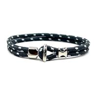 KAROO EARTH JEWELLERY Minimalist Rope Bracelet with Stainless Steel hook clasp, Nautical style fashion bracelet for men (18.5cm, Dark Grey)