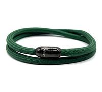 KAROO EARTH JEWELLERY Rope Bracelet | Unisex Braided Paracord Nautical Double Wrap Bracelet with strong Magnetic Clasp | Waterproof surfer bracelet (Small Wrist Size (16-18cm), Green Black Clasp)