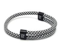 Karoo Earth Unisex Adjustable Paracord Bracelet | Durable Waterproof Nautical Braided Surfer Rope (Black & White)