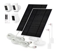 KAROTTO Solar Panel Charger Compatible with Ring Stick Up Cam Battery and Ring Spotlight Cam Plus/Pro/Battery Battery,Output 3.8W/6V Barrel Plug with USB C Adapter (2PACK), KSP01