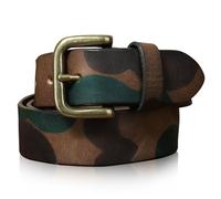 Karoukee Camouflage Genuine Leather Belt for Men - Men's Fashion Waist Belt, 0.15'' Width, Brass Buckle, Packed in Gift Box