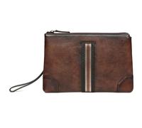 Karoukee Full Grain Leather Clutch Bag for Men Multipurpose Business Wristlet Purse Fashion Handbag Wallet for 9.7" Tablet