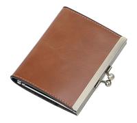 Karoukee Genuine Leather RFID Blocking Credit Card Holder for Women, Slim Kiss-Lock Card Case with 9 Slots for Cards & Cash