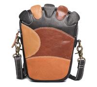 Karoukee Genuine Leather Shoulder Bag for Men, Unique Foot-shaped Crossbody Bag, Compact Chest Bag for Travel & Daily Use