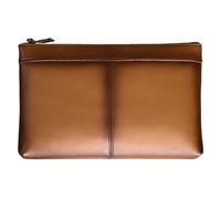Karoukee Genuine Leather Wristlet Clutch Bag for Men 10 Inches Handbag Purse Classic Large Wallet Man Wrist Organizer Bag