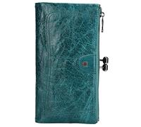 Karoukee Large Bifold Wallet for Women Ladies Leather Phone Purse Handbag with Kiss-Lock Pocket RFID Blocking Card Holder