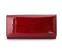 Karoukee Luxury Vintage Genuine Leather Wallet for Women, Large Capacity RFID Blocking Credit Card Holder with Smartphone Pocket, Multi-Compartment Travel Purse (7.09 inch) - Red