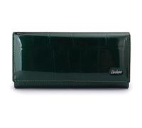 Karoukee Luxury Vintage Genuine Leather Wallet for Women, Large Capacity RFID Blocking Credit Card Holder with Smartphone Pocket, Multi-Compartment Travel Purse (7.09 inch) - Green