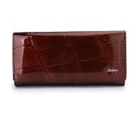 Karoukee Luxury Vintage Genuine Leather Wallet for Women, Large Capacity RFID Blocking Credit Card Holder with Smartphone Pocket, Multi-Compartment Travel Purse (7.09 inch) - Coffee