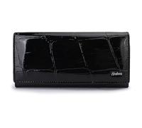 Karoukee Luxury Vintage Genuine Leather Wallet for Women, Large Capacity RFID Blocking Credit Card Holder with Smartphone Pocket, Multi-Compartment Travel Purse (7.09 inch) - Black