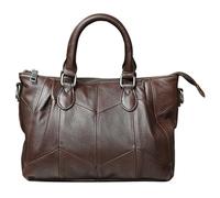 Karoukee Medium Shoulder Bag for Women, Genuine Leather Crossbody Purse with Removable & Adjustable Strap - Elegant Spacious Work Handbag, Separate Sompartments, Holds 11" Tablet - Coffee