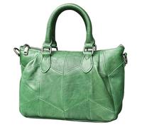 Karoukee Medium Shoulder Bag for Women, Genuine Leather Crossbody Purse with Removable & Adjustable Strap - Elegant Spacious Work Handbag, Separate Sompartments, Holds 11" Tablet - Green