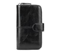 Karoukee Men's Bifold Genuine Leather Wallet, RFID Blocking Card Holder for Business & Travel, 10 Card Slots & 2 ID Windows