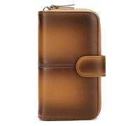 Karoukee Men's Bifold Genuine Leather Wallet, RFID Blocking Card Holder for Business & Travel, 10 Card Slots & 2 ID Windows