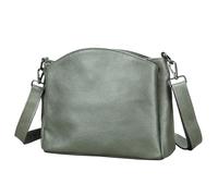 Karoukee Pebbled Leather Shoulder Bag for Women - Spacious Medium Crossbody Purse, Simple Solid Color Handbag with 2 Removable Strap(Short & Adjustable), 4 Separate Pockets - Gray