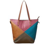 Karoukee Shoulder Bag for Women, Large Capacity Handmade Genuine Leather Tote with Adjustable Strap, Handbag with Bold Color Block Design - Random Color Variation