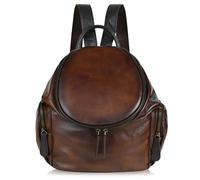 Karoukee Small Genuine Leather Backpack Purse for Women, Ladies Vintage Rucksack, Fashion Daypack with Adjustable Strap
